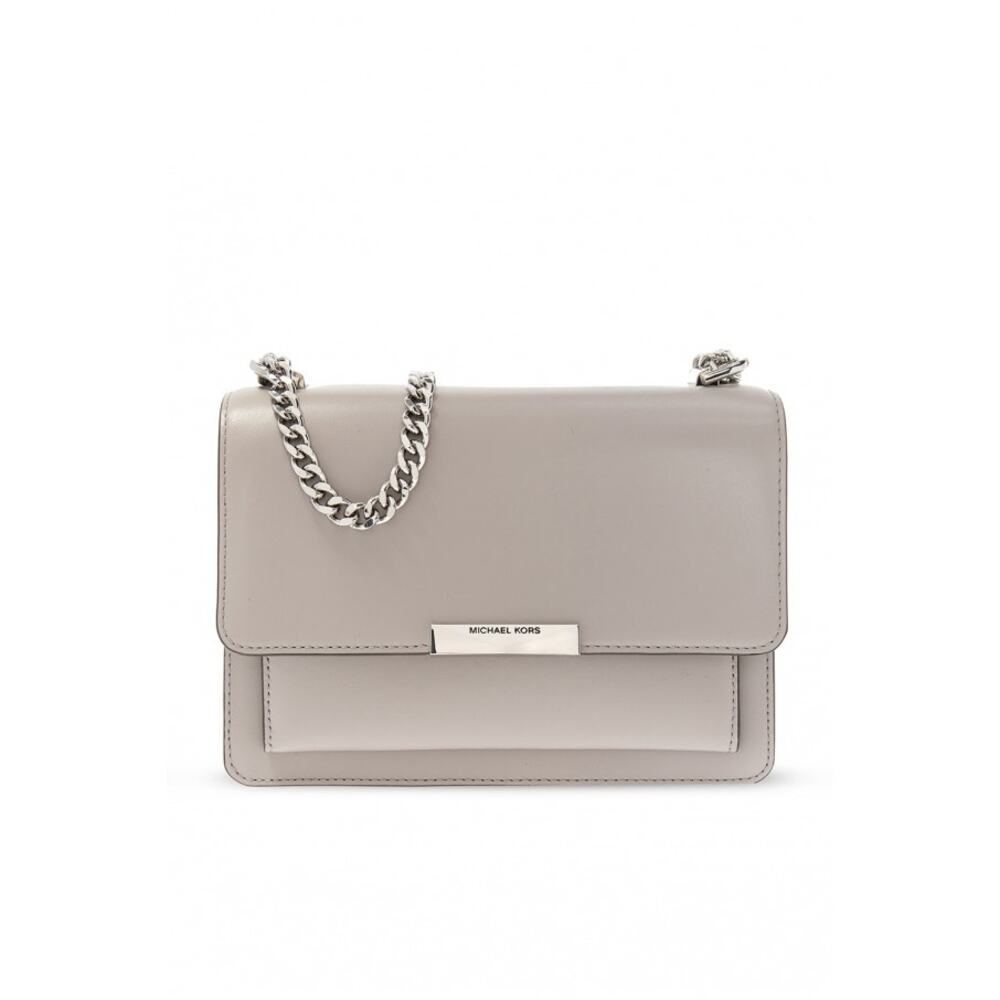 Michael Kors Jade Crossbody Adjustable Strap Structured Leather Purse Gray